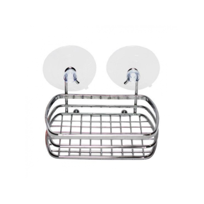 Мыльница Besser хромированная, с сеткой, на присосках, 13*10см