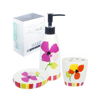 Набор аксессуаров для ванной комнаты ST 3пр.ЦВЕТОК