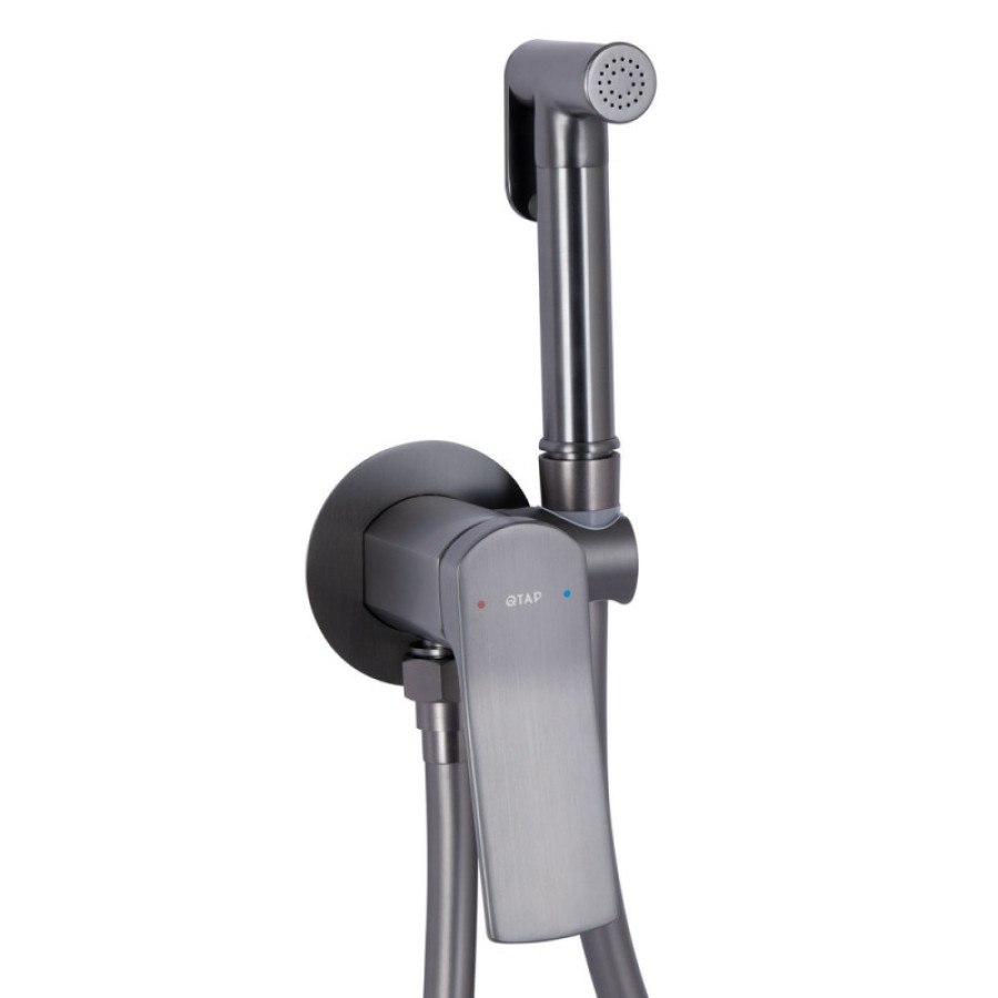Набор для гигиенического душа Qtap Slavonice, Gunmetal Black PVD (k35) округлый QTSLA262GMB45916 - фото 1