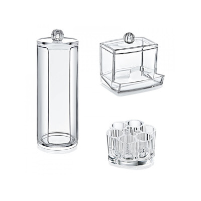 Набор косметических органайзеров Akay plastik для ватных палочек, спонжей, косточек (3 шт.)