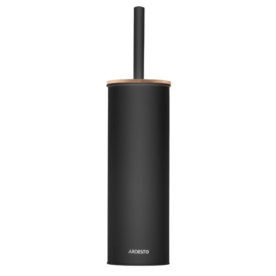 Набір щітка для унітазу з підставкою Ardesto Minimalism 9.5*27.5/38см, метал, поліпропілен, чорний - фото 2