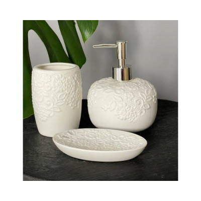 Набор аксессуаров для ванной комнаты ST 3пр. (мыльница, подст. для зуб. щеток, диспенсер)