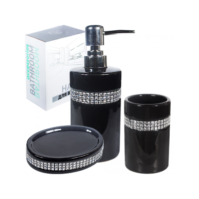 Набор аксессуаров для ванной комнаты ST Стразы 3пр.