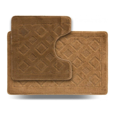 Набор ковров в ванную комнату Dariana Литл "Плитка" 45*71+45*43 см (2шт.) бежевый