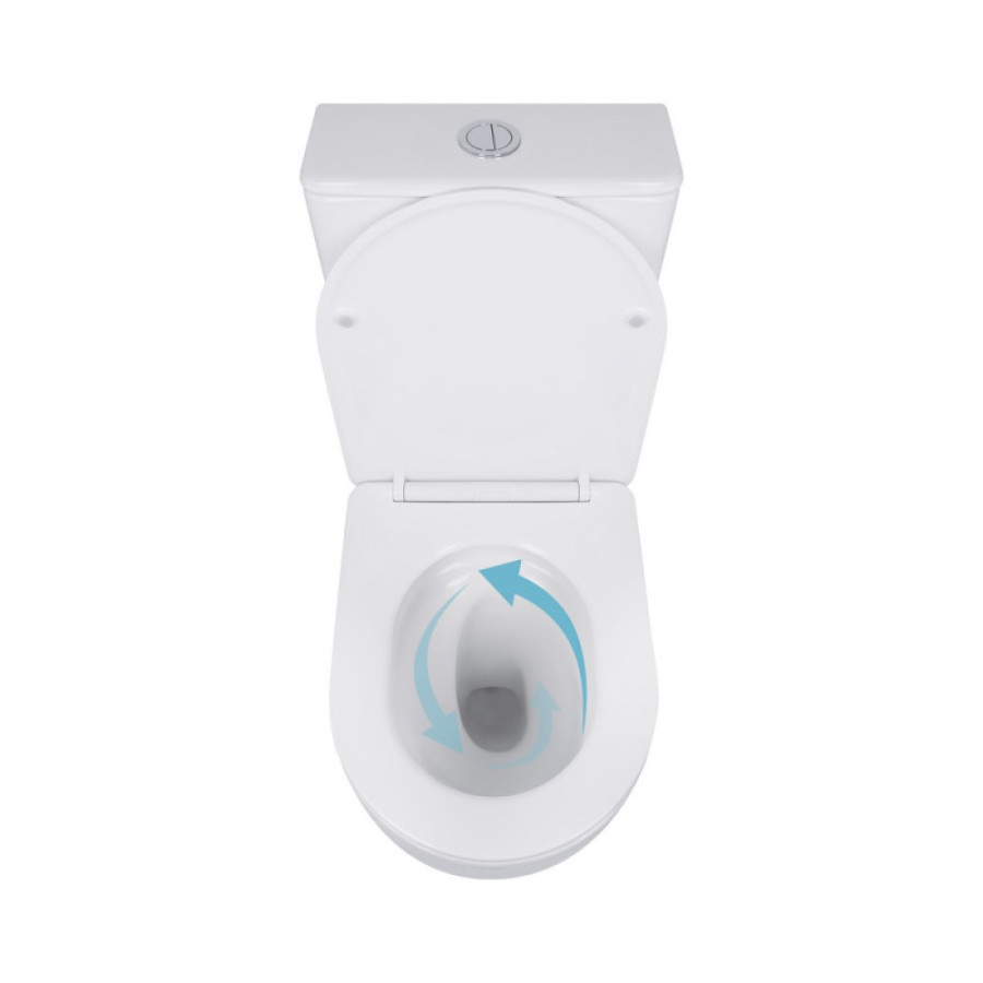 Напольный унитаз Qtap Robin Ultra Quiet 610×360×835 мм, White, с сиденьем Slim Duroplast/ Soft-close/ Qu - фото 2