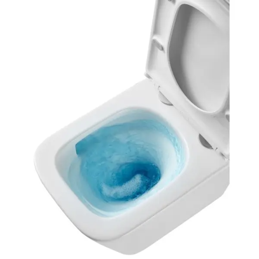 Подвесной безобед унитаз DFL0520111W Flow square с крыш soft-close, Vortex Flush, белый глянец - фото 7