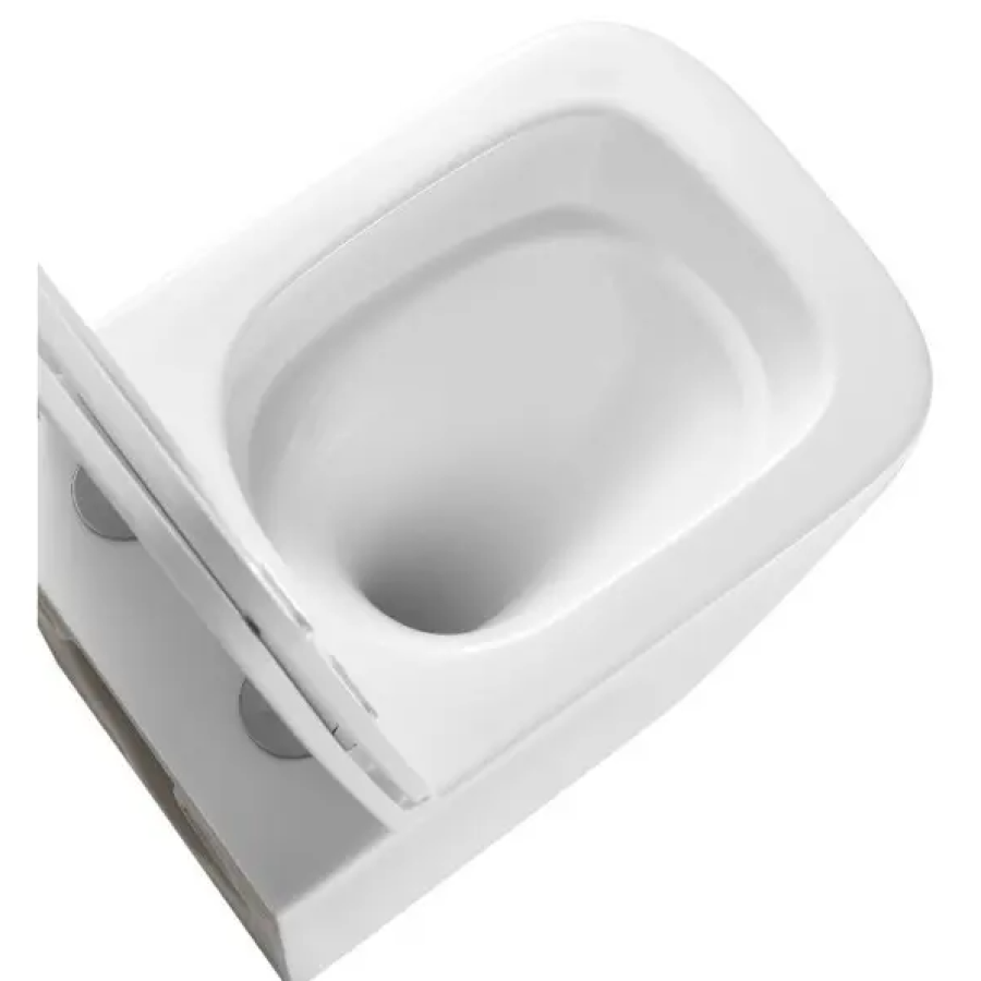 Подвесной безобед унитаз DFL0520111W Flow square с крыш soft-close, Vortex Flush, белый глянец - фото 5