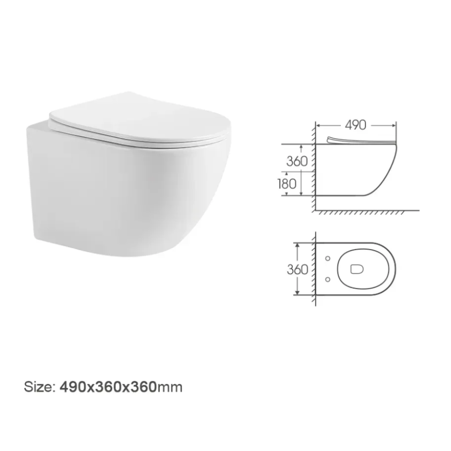 Подвесной унитаз с крышкой DEVIT 3303033 Lite soft-close, Vortex Flush, белый глянец - фото 2