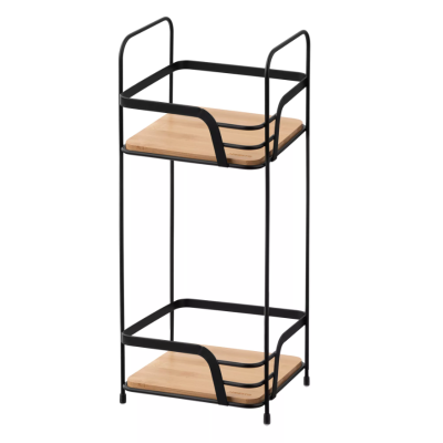 Полка Ardesto Minimalism 2-ярусная 16*15.5*40см, металл, бамбук, черный