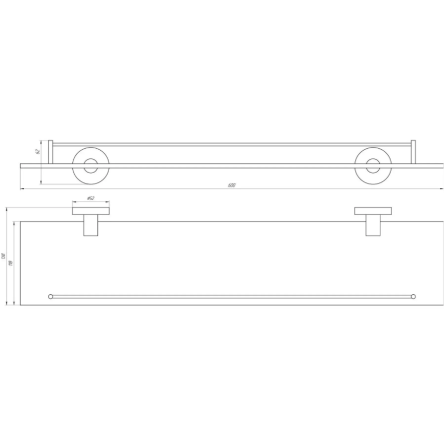 Полка Globus Lux BS8427 черный матовый SUS304 - фото 3