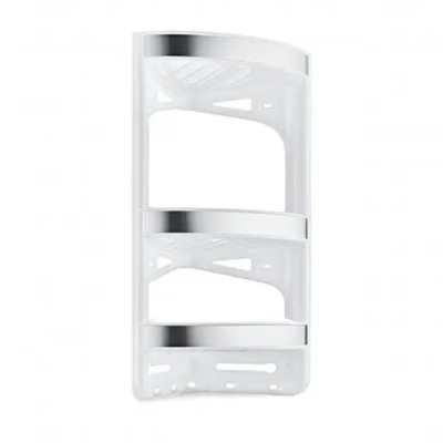 Полочка для душка угловая DECOR 30*20*56 см (128 белый + рисунок металлик)