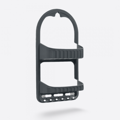 Полочка в ванную комнату 2-х ярусная 12*27*45,5см, (св.серый)