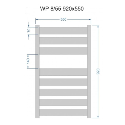 Полотенцесушитель WK 8/55 920*550 Цвет-КК Heizung