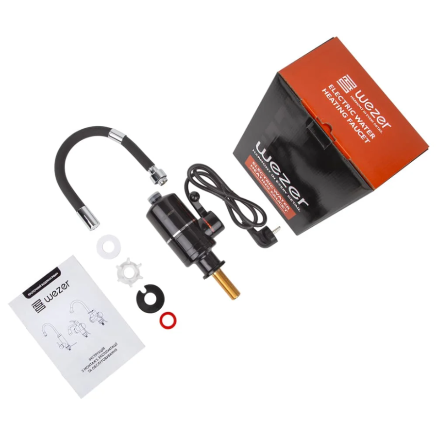 Проточник SDR-G05T-BLACK кухня поворотный гибкий вил. (3,0кВт+датчик темп.) (12/01) - фото 2