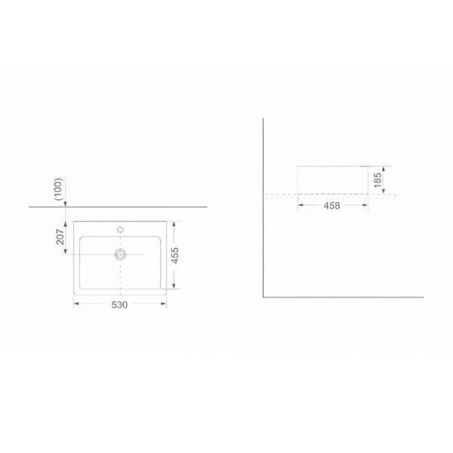 Раковина Devit Quadra 1510132 53 см - фото 3