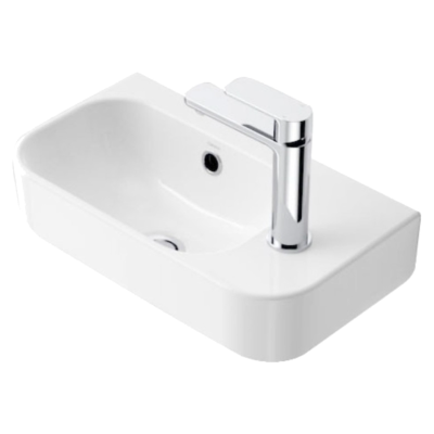 Раковина на столешницу Devit Do It 450250R 450х250 см, 1 отверстие под смеситель справа, белый глянцевый