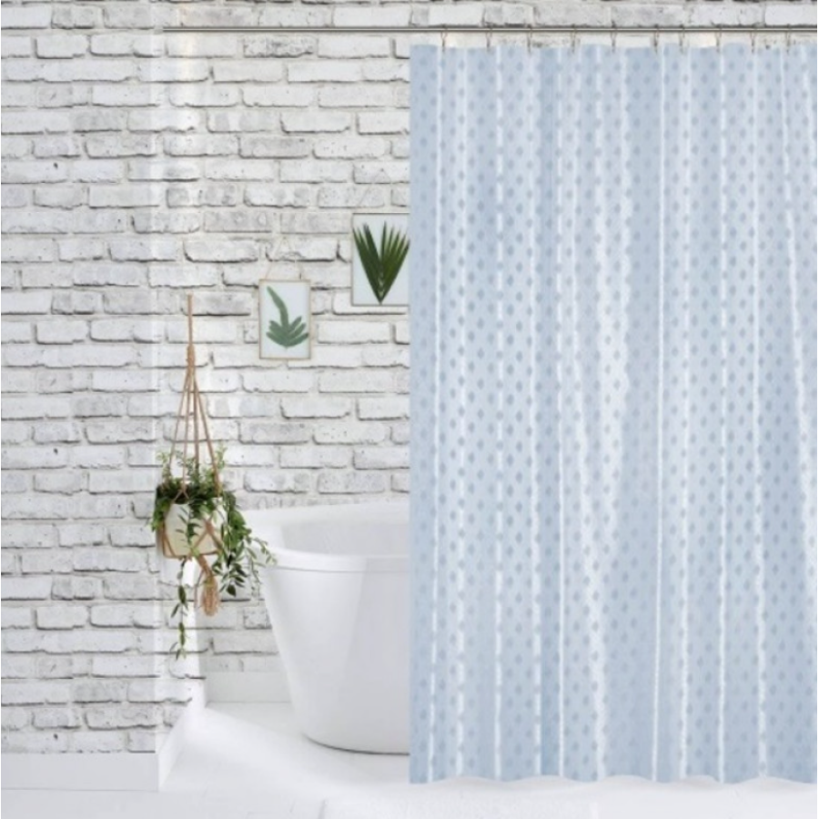 Штора для ванной комнаты и душа с кольцами, полиэстр, Dariana, JC12-4408-gray 180*180см. - фото 1