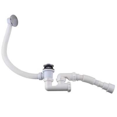 Сифон Waterstal для ванны Click-Clack с регулируемой гибкой трубой 32/40/50 (А-18089)
