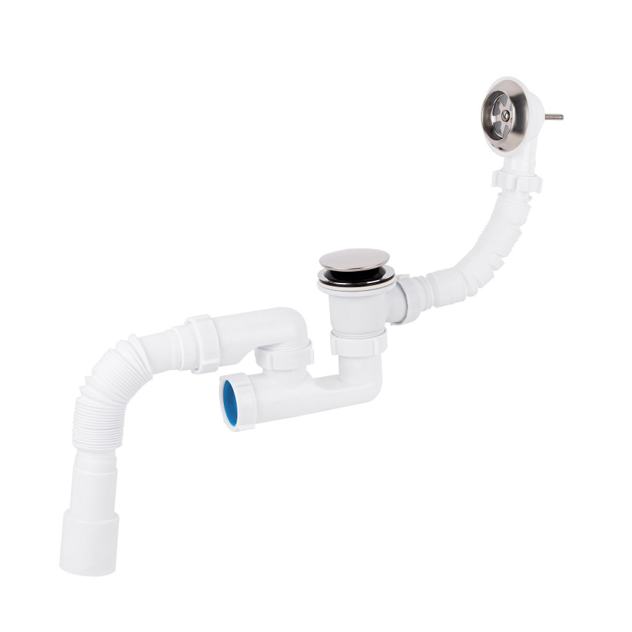 Сифон для ванны автоматический Lidz LW04 (6003V00202) выпуск 70 мм, плоский, с ревизией  - фото 1