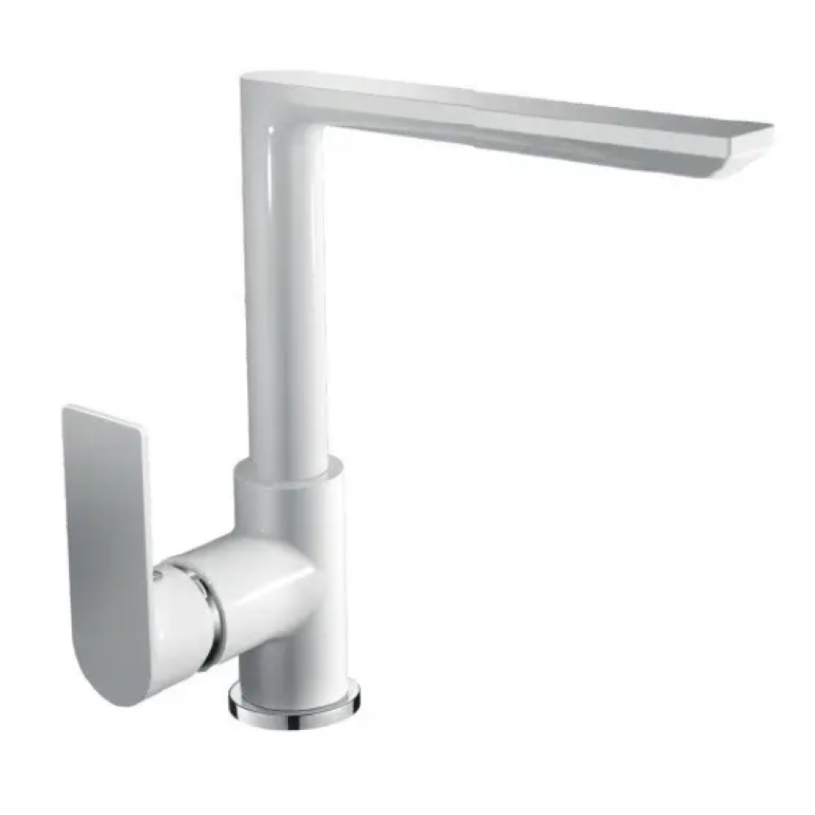 Змішувач для кухні Haiba Alex 018 White Chrome боковий - фото 1