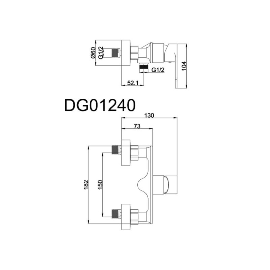 Змішувач для душ.кабіни, латунь хром AIM DG01240 chrome - фото 6