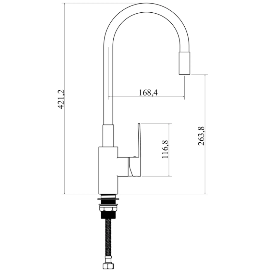 Змішувач для кухні DOMINO RONDO DND-203SR-SB - фото 6