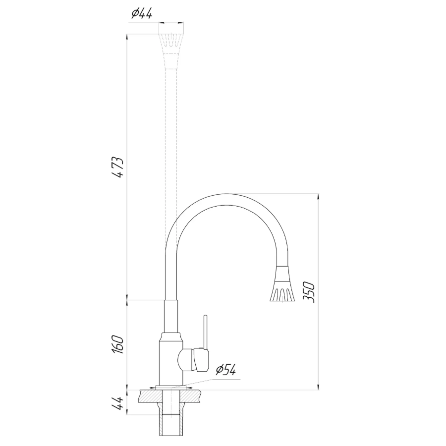 Змішувач для кухні Domino Ellipse DCC-203SA-G03 - фото 6