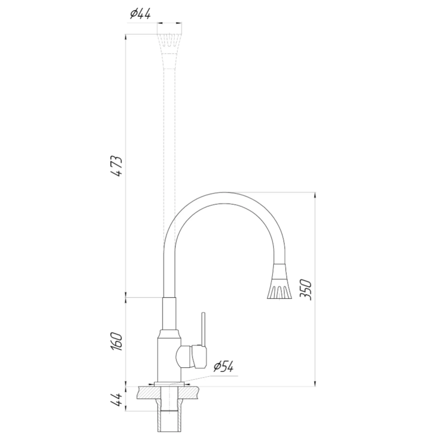 Змішувач для кухні Domino Ellipse DCC-203SA-K15 - фото 6
