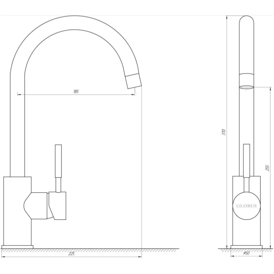 Змішувач для кухні Globus Lux Lazer GLLR-0203S-3-TITANIUM - фото 4