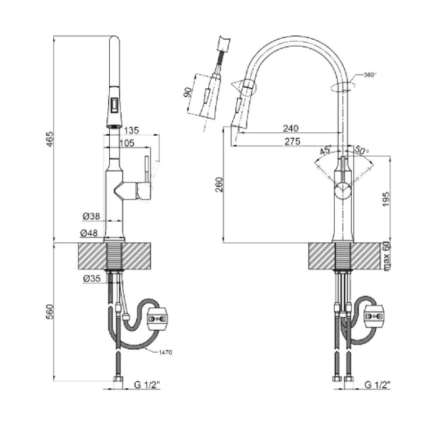 Змішувач для кухні Globus lux ALPEN SBT1-2033 - фото 4