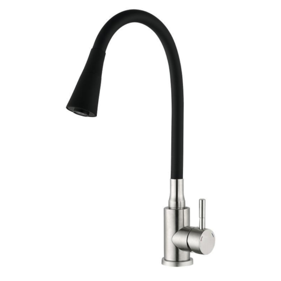Змішувач для кухні Lidz Aria 015F31 з гнучким виливом (k35) LDARI015F31BNK31872 Black / Nickel - фото 1