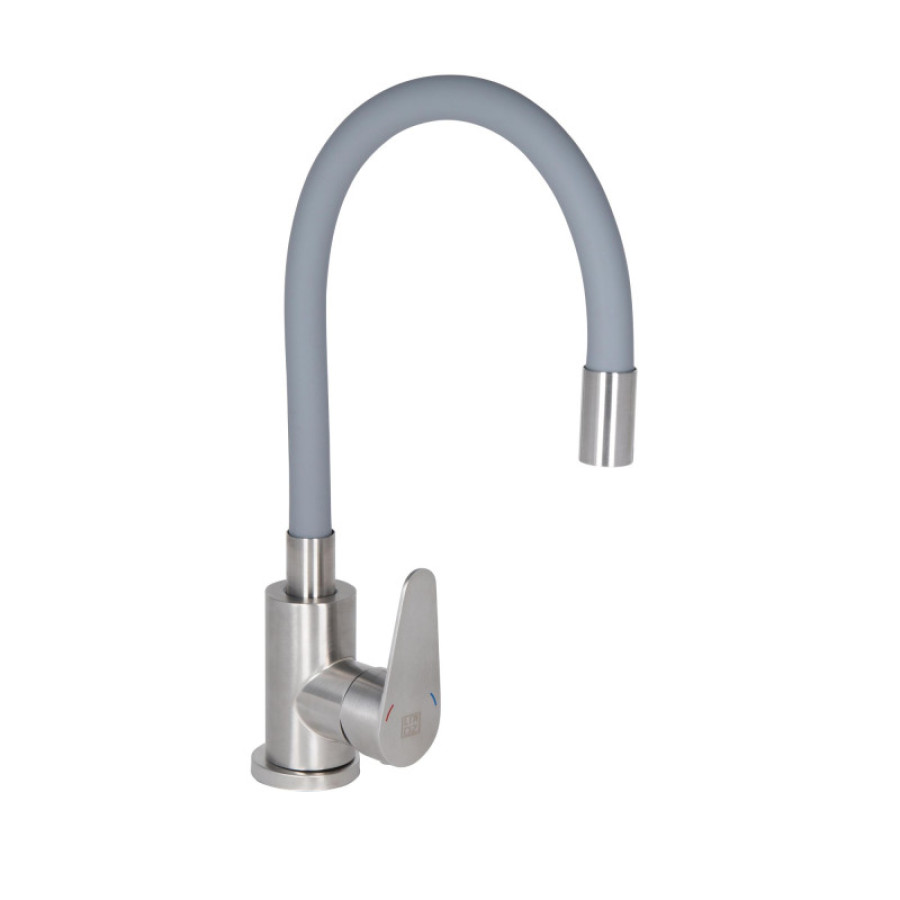 Змішувач для кухні Lidz Vida 015F3 з гнучким виливом (k35) LDVID015F3Grey43356 Grey - фото 1