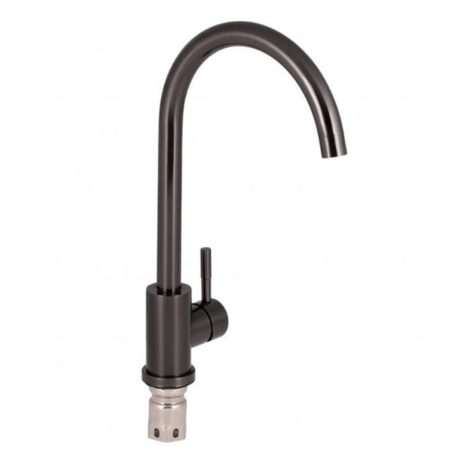 Змішувач для кухонної мийки Qtap Titanium D007FBL U-образний Black PVD (k35) - фото 1