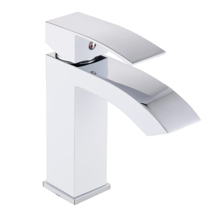 Смеситель для раковины Qtap Swan Cascada, Chrome/White (k35) QTSWA270CRW45568 - фото 1