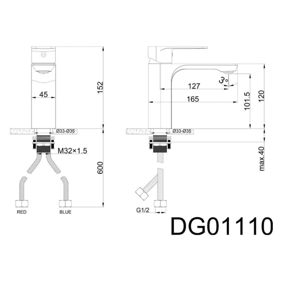 Змішувач для раковини, латунь білий AIM DG01110 frosted white - фото 10