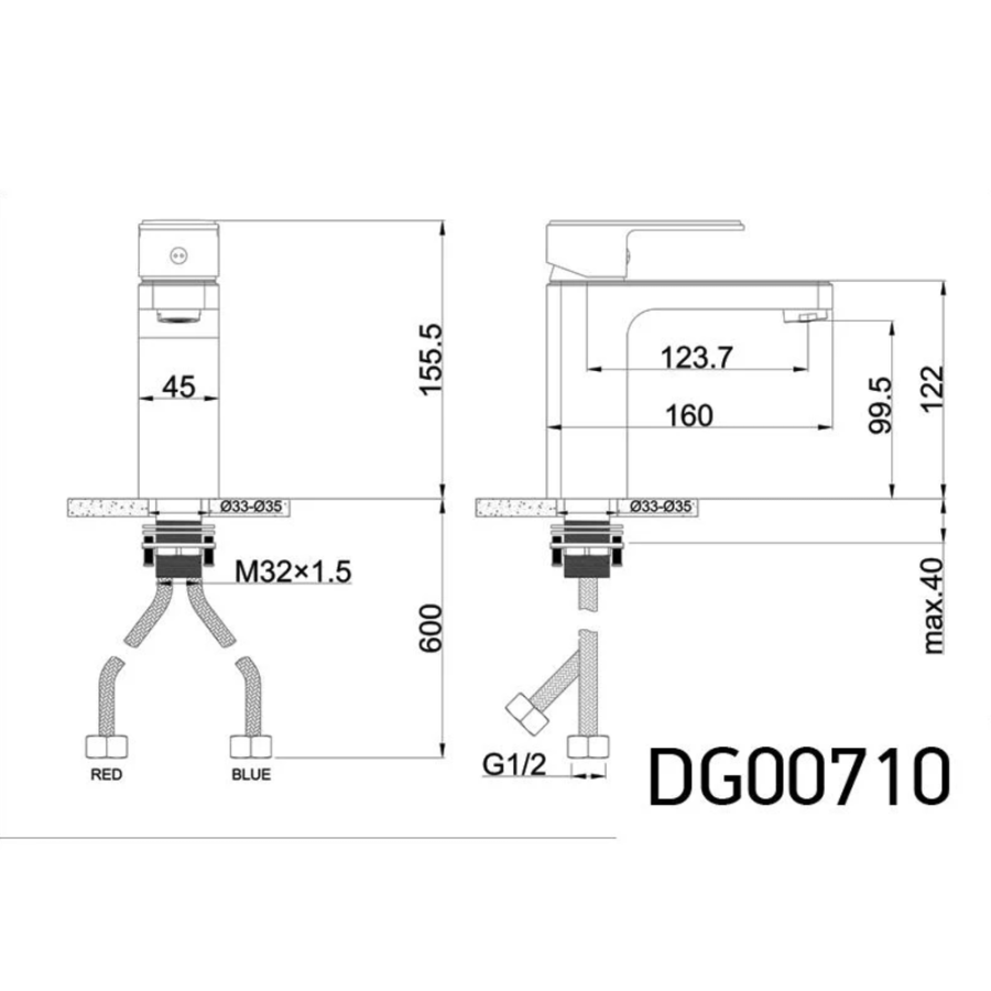 Змішувач для раковини, латунь темно-сірий AIM DG00710 gun grey - фото 9