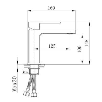 Змішувач для раковини низький Qtap Gemini, Chrome/White (k35) QTGEM270CRW45675