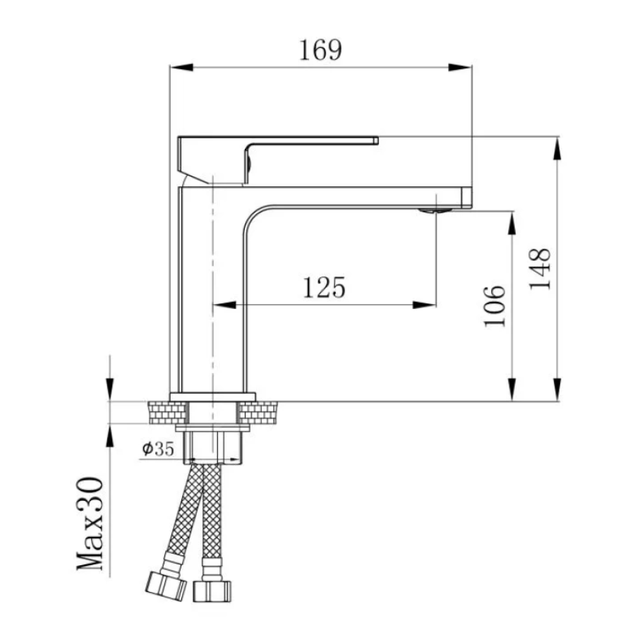 Смеситель для раковины низкий Qtap Gemini, Chrome/White (k35) QTGEM270CRW45675 - фото 2