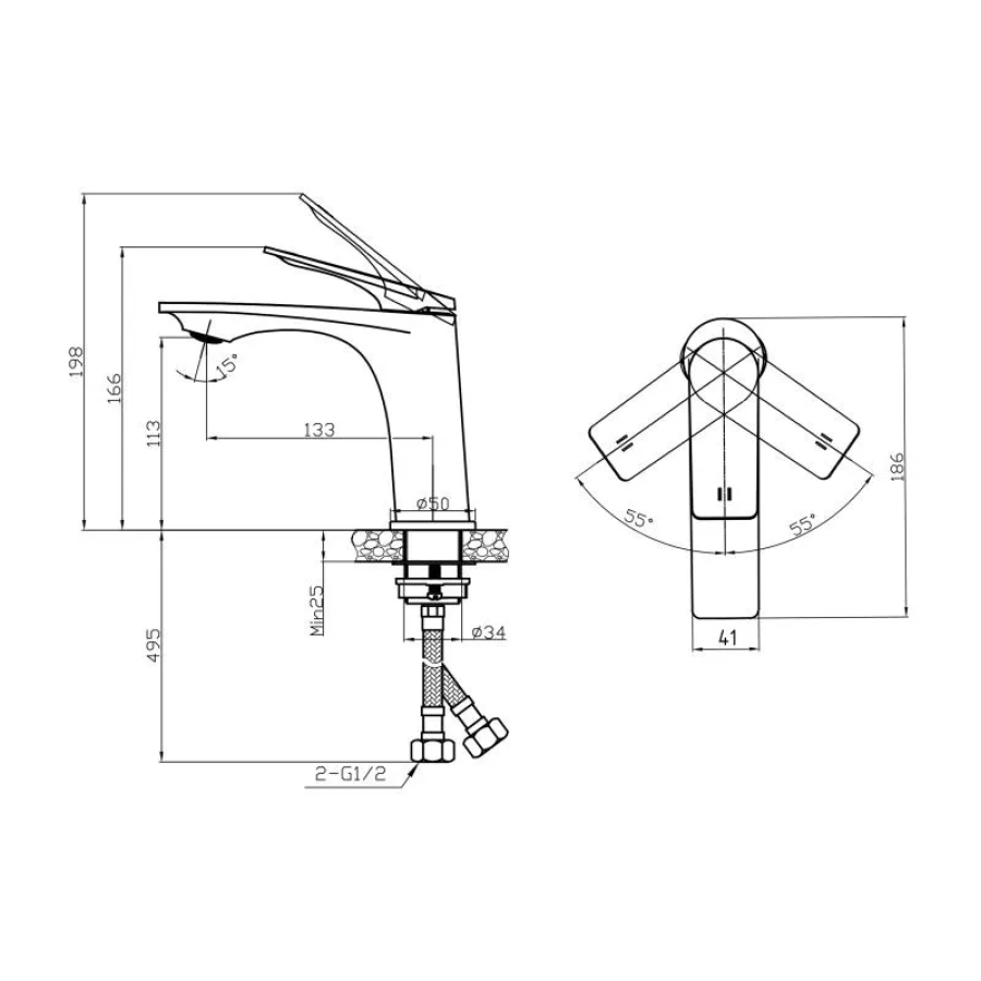 Змішувач для раковини низький Qtap Vlasta New,Chrom (k35) QTVLA270CRB45640 - фото 4