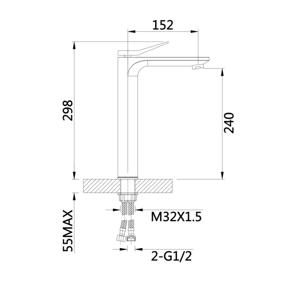 Смеситель для раковины высокий Qtap Presto, Chrome/White (k35) QTPRE269CRW45577 - фото 4