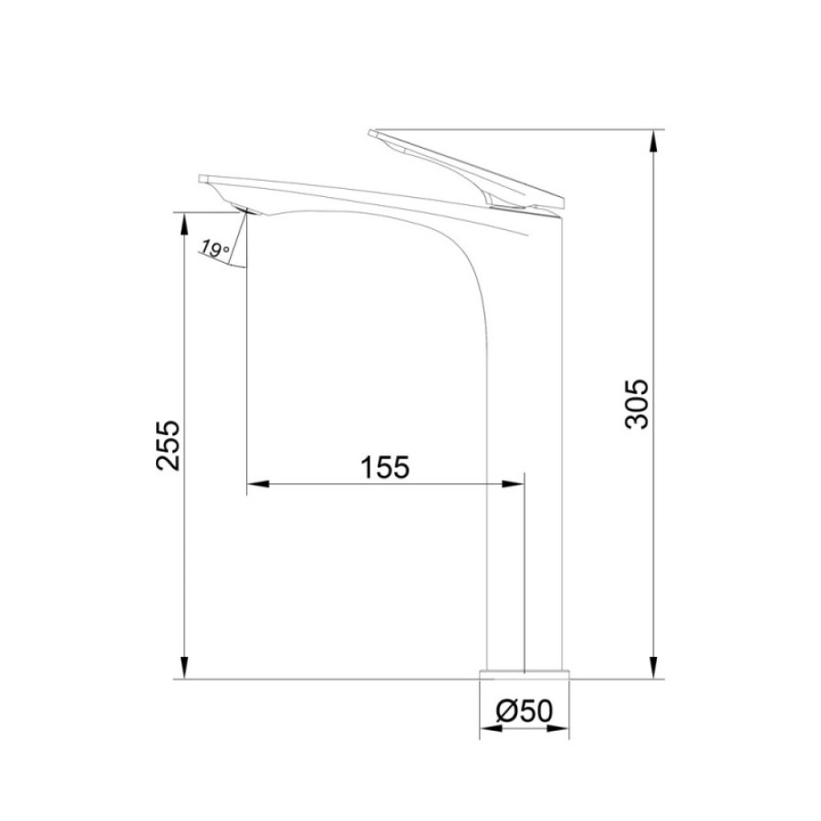 Смеситель для раковины высокий Qtap Vlasta New, Chrome (k35) QTVLA269CRM45652 - фото 6