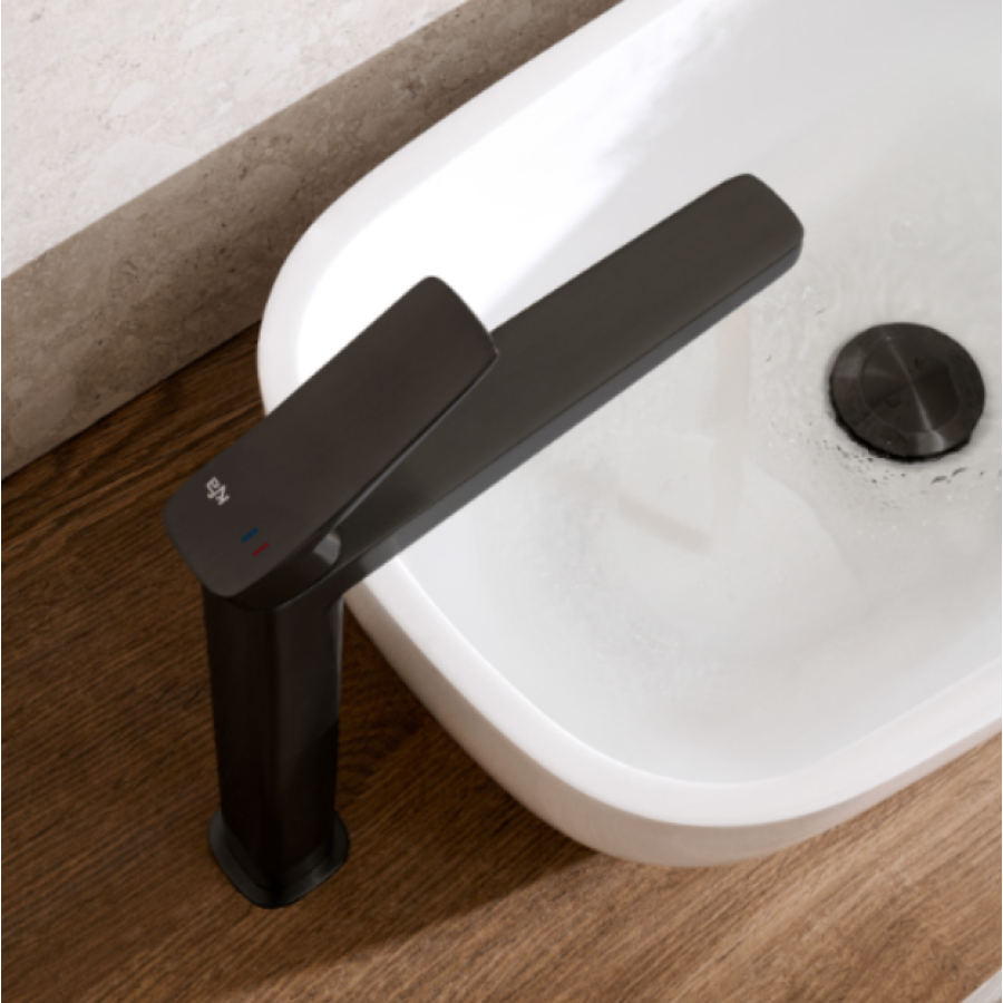 Змішувач для умивальника настільний, в к-ті сифон click-clack, BLACK 4522-712-81 MALAGA  - фото 2