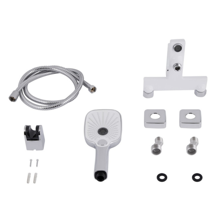 Змішувач для ванни Qtap Gemini, Chrome/White (k35) з душовим гарнітуром QTGEM259CRW45683 - фото 6