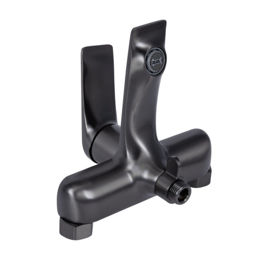 Змішувач для ванни Qtap Vlasta New, Gunmetal Black PVD (k35) з душовим гарнітуром QTVLA259GMB45643 - фото 3