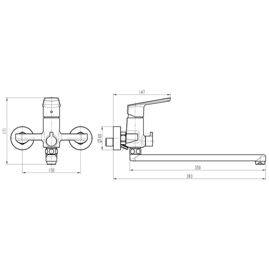 Змішувач для ванни Topaz Lexi TL21208A-H57-BL - фото 4