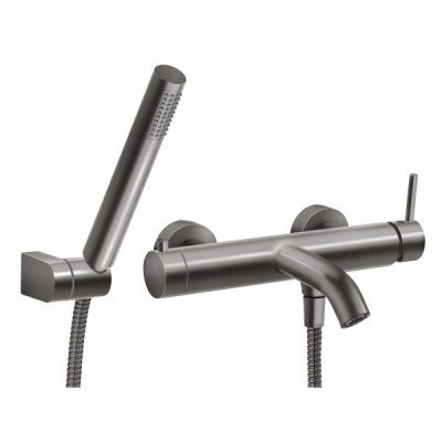 Змішувач FERRO CIRICULUS для ванни з душовим комплектом, gun metal (BCK11GM)