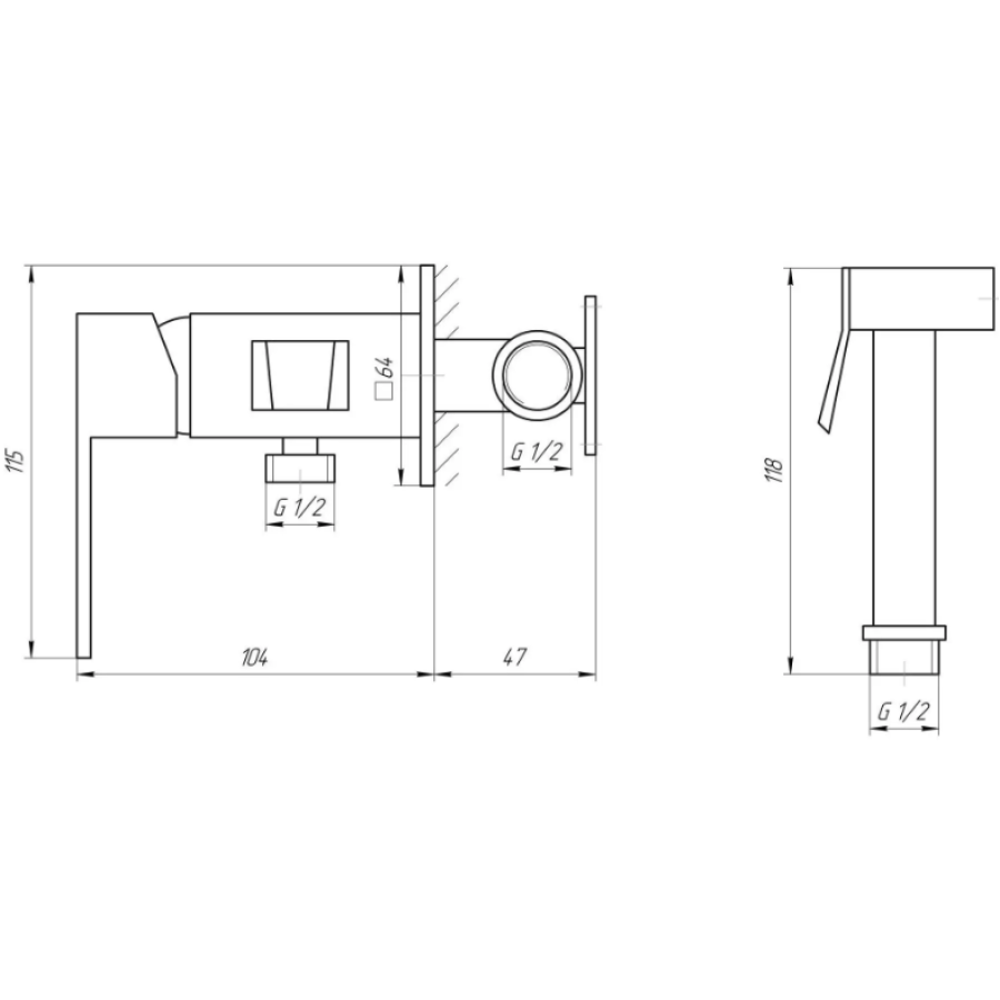 Смеситель гигиенический Topaz Odiss To 18604-H62-BB - фото 6