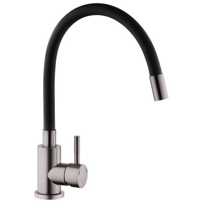 Смеситель кухня катридж Kroner нерж. KRP Edelstahl Klassisch-PVD035BLK