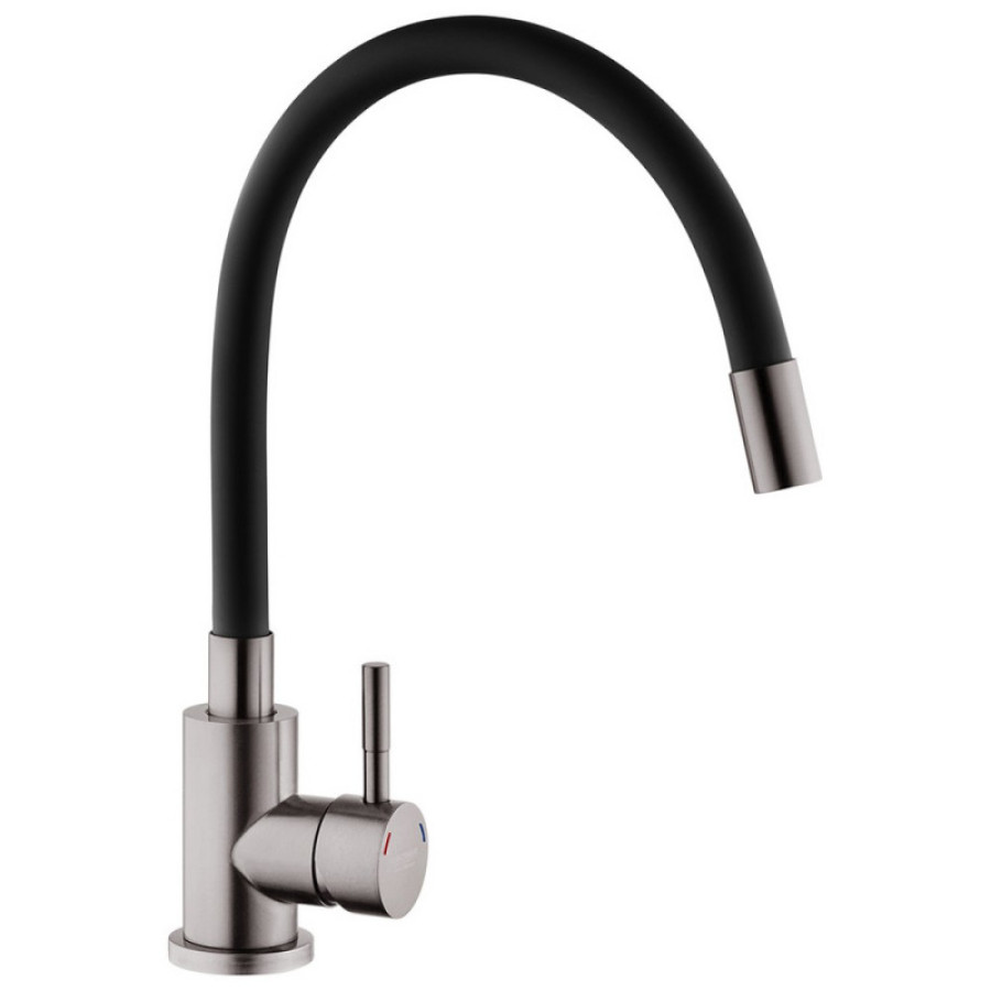 Смеситель кухня катридж Kroner нерж. KRP Edelstahl Klassisch-PVD035BLK - фото 1