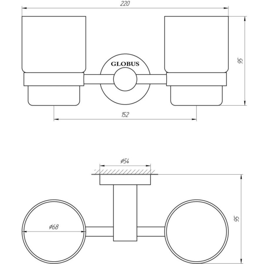 Стакан двойной Globus Lux BS8428 черный матовый SUS304 - фото 5